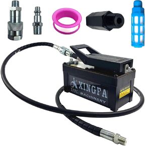 Air Hydraulic Pump 10000 PSL 0.45 Gal Reservoir, NPT 3/8" Oil Outlet, NPT 1/4" Inlet, Hydraulic Pump Air Hydraulic Foot Pump Made of Aluminum with 6.6ft Pipe, Black in Saudi Arabia