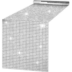 12 × 70 بوصة بريق ديسكو حزب الجدول عداء، مرآة الفضة الجدول عداء الرجعية 70s 80s موضوع ديسكو الكرة حزب الزينة لعيد ميلاد الزفاف العازبة الرقص حزب اللوازم in Kuwait