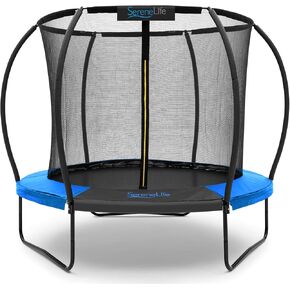 SereneLife 8FT 10FT 12FT 14FT Outdoor Trampoline for Kids and Adults – ASTM Certified Heavy-Duty Backyard Trampoline with Safety Poles, Net Enclosure, and Stable Anti-Rust Frame in Kuwait