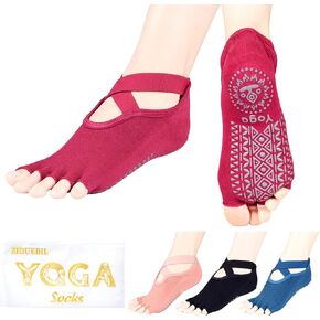 4-Pack Professional Yoga Socks for Women - Pilates Grip Socks for Barre, Dance, Plasticity, Home, Studio - Fits US 5-10 in Saudi Arabia