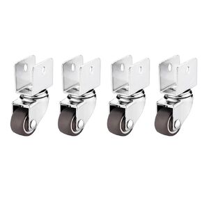 Casters with Brake Wheels 1inch Soft Rubber16-18mm Splint Swivel Caster Fittings 4Pcs(4Pcs Universal,16mm) in Kuwait