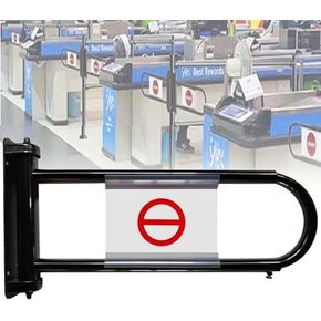 Stainless Steel Automatic Swing Gate for Supermarket & Library - 1-Way Pedestrian Access Spring-Loaded Closure Safety Entrance Door (Black 55-80CM) in Kuwait
