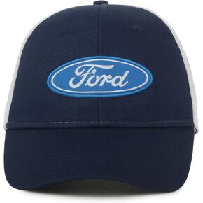 Ford Trucker Hat for Men – Official Logo Baseball Cap, Mesh Back Snapback, Adjustable, Navy/White in Kuwait