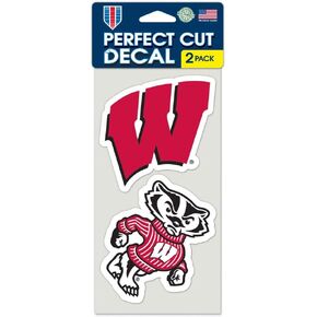 Wincraft NCAA University of Wisconsin Perfect Cut Decal (Set of 2), 4" x 4" in Kuwait