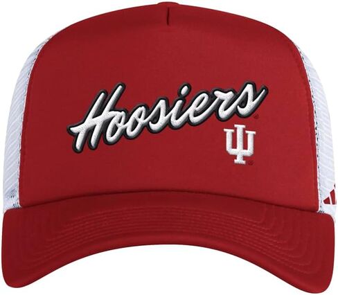 adidas Mens Indiana Hoosiers Foam Trucker Cap - Red, White in Kuwait