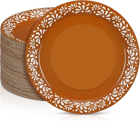 Yungyan 100 Pcs Cielito Lindo Plates Platos De Barro Mexicanos Paper Plates Baby Shower Cielito Lindo Party Supplies 9 Inch Mexican Plate Terracotta Clay Pottery Cinco De Mayo Wedding Party Decoration in Saudi Arabia