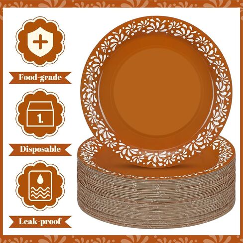 Yungyan 100 Pcs Cielito Lindo Plates Platos De Barro Mexicanos Paper Plates Baby Shower Cielito Lindo Party Supplies 9 Inch Mexican Plate Terracotta Clay Pottery Cinco De Mayo Wedding Party Decoration in Saudi Arabia
