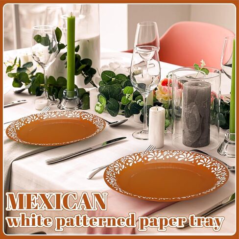 Yungyan 100 Pcs Cielito Lindo Plates Platos De Barro Mexicanos Paper Plates Baby Shower Cielito Lindo Party Supplies 9 Inch Mexican Plate Terracotta Clay Pottery Cinco De Mayo Wedding Party Decoration in Saudi Arabia