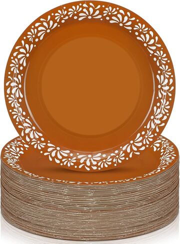 Yungyan 100 Pcs Cielito Lindo Plates Platos De Barro Mexicanos Paper Plates Baby Shower Cielito Lindo Party Supplies 9 Inch Mexican Plate Terracotta Clay Pottery Cinco De Mayo Wedding Party Decoration in Saudi Arabia
