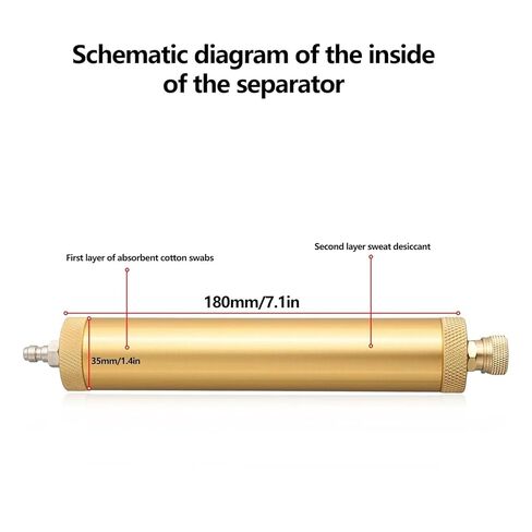 مجموعة ملحقات فلتر مضخة الهواء فاصل الزيت والماء ألومنيوم الفضاء 30Mpa 4500PSI 35mm * 180mm in Kuwait