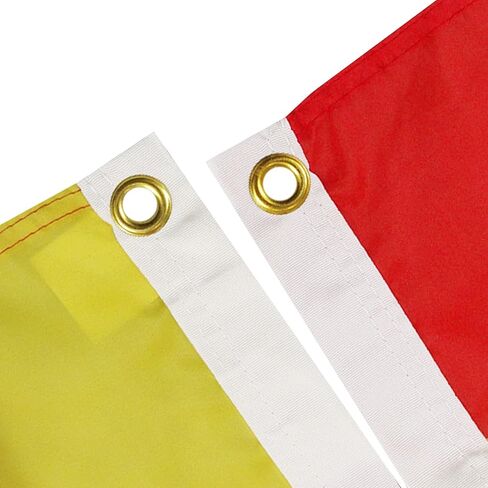 AZ FLAG - علم مربع باللونين الأحمر والأصفر - 3x5 قدم - لافتة سباق مربعة من البوليستر 100D مع حلقتين معدنيتين - مقاومة للبهتان - ألوان زاهية - 3 × 5 أقدام - 150 × 90 سم in Kuwait