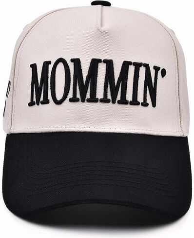 قبعة Mommin Trucker للنساء، قبعة بيسبول مطرزة وقابلة للتعديل من القماش الكلاسيكي Mom Mama للارتداء الكاجوال in Kuwait