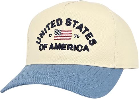 الولايات المتحدة الأمريكية 1776 قبعة Snapback - قبعة بيسبول قطنية قابلة للتعديل مطرزة بنمط سائق الشاحنة بالعلم الأمريكي in Kuwait