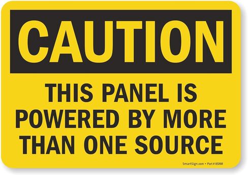 SmartSign "Caution - This Panel Is Powered by More Sources" Label | 7" x 10" Laminated Vinyl in Kuwait