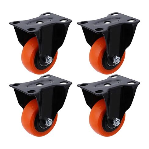 2 Inch Swivel Castor Wheels Heavy Duty Industrial Casters 300KG Orange Trolley Furniture Caster 4Pcs(Type 6) in Saudi Arabia