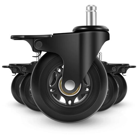 Chair Casters 3" Lockable Heavy Duty Swivel Caster Replacements Smooth Rolling 3/5Pcs(3pcs 11mm) in Kuwait