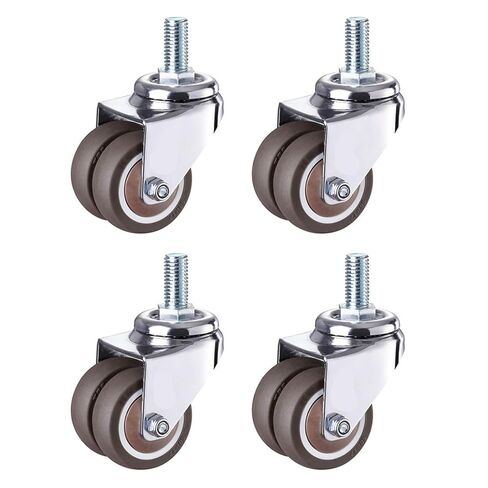 عجلات مطاطية دوارة شديدة التحمل مقاس 2 بوصة M12 X 25 مم عجلات قفل بديلة F 4 قطع (مجموعة 3) in Kuwait