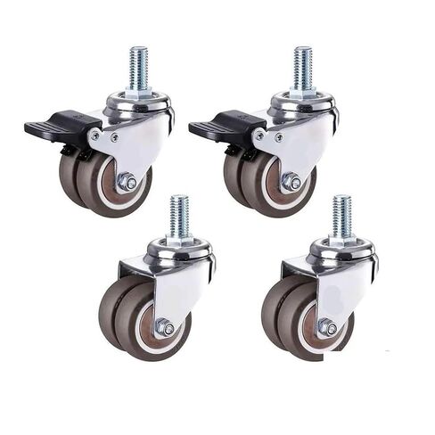 2 Inch Heavy Duty Swivel Stem Rubber Caster Wheels M12 X 25mm Locking Casters Replacement F 4Pcs(Set 3) in Kuwait