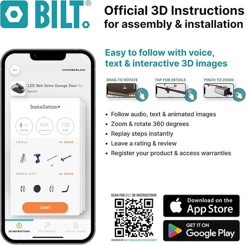 Craftsman 1/2 HP Smart Garage Door Opener - MyQ Smartphone Drive - سلسلة مفاتيح اللاسلكي المضمنة ، Model CMXEOCG472 ، الأحمر in Kuwait
