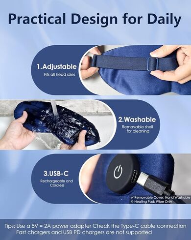 Heated Eye Mask for Dry Eyes – Upgraded Cordless Warm Eye Compress, 100% Mulberry Silk Sleep Mask with Graphene Heating, 3 Heat Levels and Auto Shut-Off, Rechargeable and Washable in Saudi Arabia