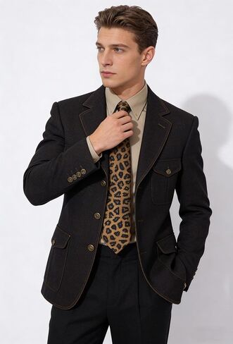 Women Men Western Leopard print Tie Cowboy Stlyle Necktie Adjustable Rope in Saudi Arabia
