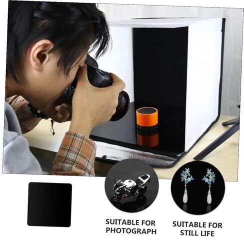 SOLUSTRE Board Props Acrylic Black Reflective Display Board: Reflective Display Table Photography Background Boards for Product Shooting 40X40CM Backdrop Photo in Kuwait