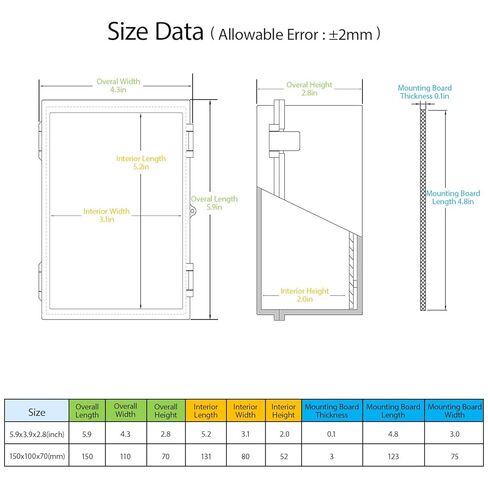 Junction Box, ABS Plastic, IP65 Waterproof Dustproof Universal Electrical Enclosure, Hinged Shell Outdoor and Indoor Usage Project Box, 5.9"x 3.9"x 2.8"(150x100x70mm), Grey in Kuwait