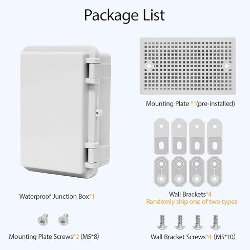 Junction Box, ABS Plastic, IP65 Waterproof Dustproof Universal Electrical Enclosure, Hinged Shell Outdoor and Indoor Usage Project Box, 5.9"x 3.9"x 2.8"(150x100x70mm), Grey in Kuwait