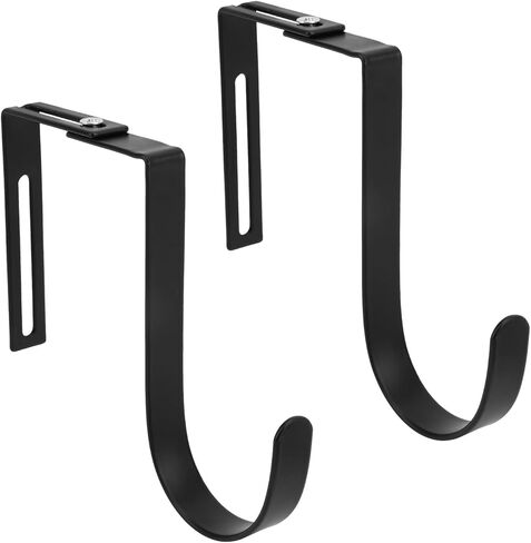 2pcs Over Door Hook, Adjustable Cubicle Hooks Durable Iron Compartment Door Hanger Hanging Clothes Organizer Towel Rack for Coat Hat Home Bedroom Office Cloakroom, No Space Required in Kuwait
