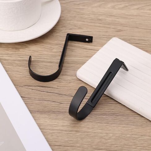 2pcs Over Door Hook, Adjustable Cubicle Hooks Durable Iron Compartment Door Hanger Hanging Clothes Organizer Towel Rack for Coat Hat Home Bedroom Office Cloakroom, No Space Required in Kuwait