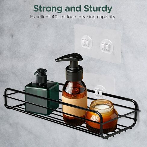 10 Pack Shower Caddy Adhesive Replacement, Heavy Duty Waterproof Adhesive Hooks for Shower Shelves Bathroom and Kitchen Storage Racks, No Drilling Required (Double Claw) in Saudi Arabia