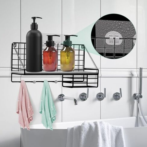 10 Pack Shower Caddy Adhesive Replacement, Heavy Duty Waterproof Adhesive Hooks for Shower Shelves Bathroom and Kitchen Storage Racks, No Drilling Required (Double Claw) in Saudi Arabia