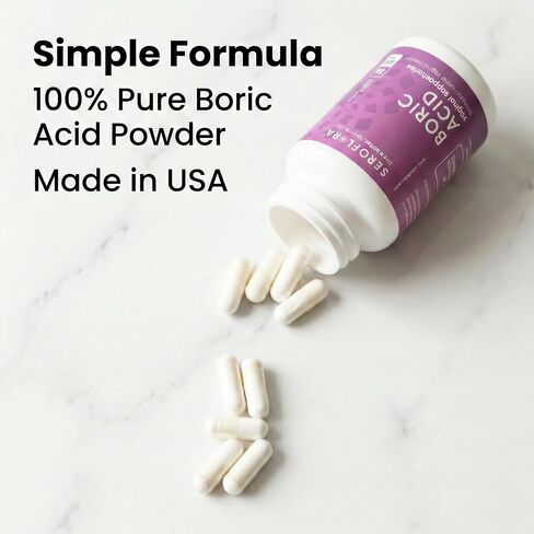 Seroflora Boric Acid 600mg Feminine Capsules, Feminine pH Support, Intimate Freshness for Women, Fast-Dissolving Capsules (30 Count) in Saudi Arabia