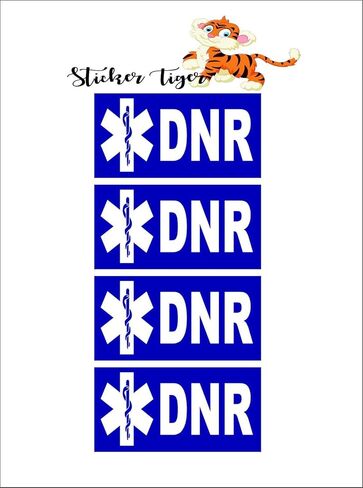 DNR - Do Not Resuscitate - Set of 4 Badge Stickers in Kuwait
