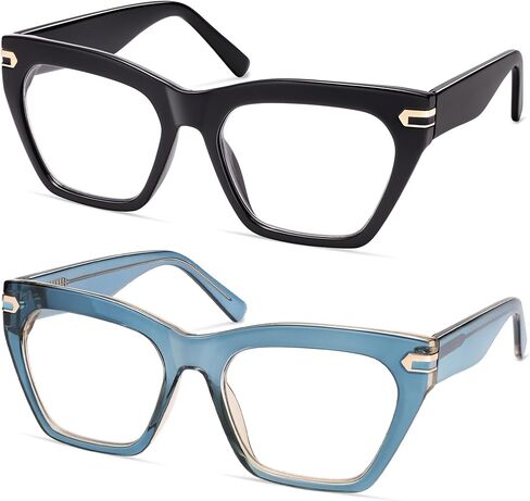 AMOMOMA Trendy Cat Eye Reading Glasses for Women Stylish Blue Light Blocking Computer Readers AM6171 in Kuwait