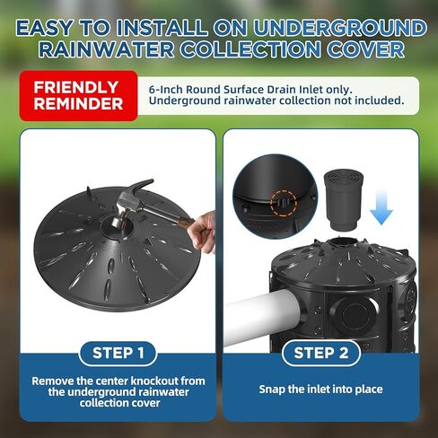 6 Inch Round Surface Drain Inlet with Grate for Underground Dry Well Cover, Dry Well Not Included in Kuwait