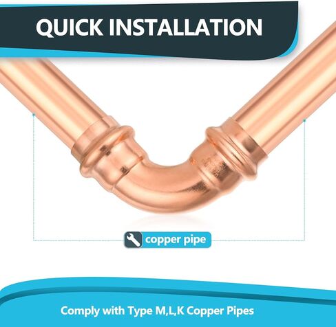 5 Pcs Seelink Press Copper 90-Degree Elbow, 1" P x 1" P Pressure Fittings for Copper Tubing in Kuwait
