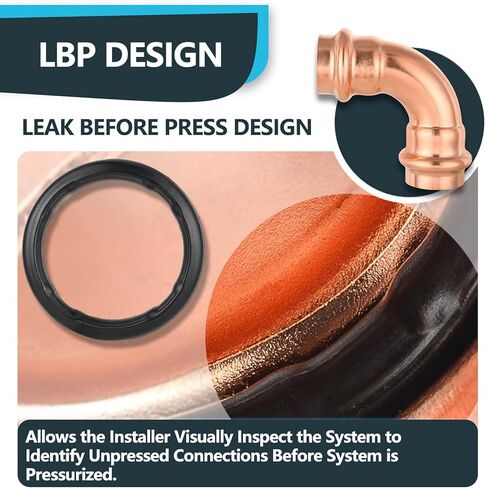 5 Pcs Seelink Press Copper 90-Degree Elbow, 1" P x 1" P Pressure Fittings for Copper Tubing in Kuwait