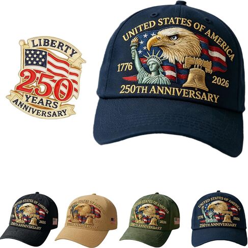 Veteran DD-214 Military Embroidered Cap and 250th Anniversary Badge, The Gift for Patriotic Retired Soldiers and Veterans Day in Saudi Arabia