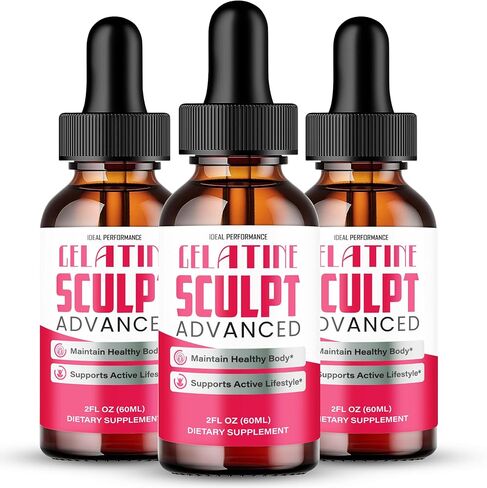 Gelatine Sculpt Drops, Official Gelatine Sculpt Supplement Dropper, All Natural Keto Liquid Droppers, Advanced Formula Sustain Active Lifestyle & Fitness Goals, GelatineSculpt Reviews (3 Pack) in Kuwait