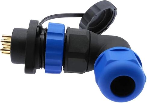SP20 IP68 waterproof connector flange socket 7/8/9/12/14Pin 90 degree elbow(9 pin) in Saudi Arabia