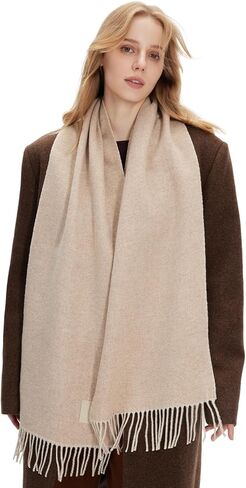 zero season Wool Blend Winter Scarf – Thick Warm Shawl Wrap for Women & Men, Solid Color Long Scarf for Cold Weather in Saudi Arabia