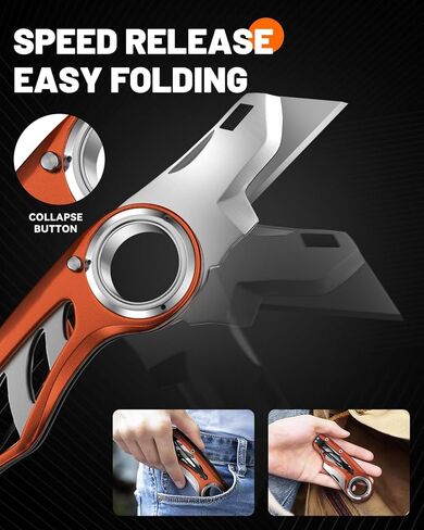 Folding Utility Knife Pocket Knife, Heavy-Duty Box Cutter with Anti Slip Finger Loop, Quick Change Blade Razor Knife, Box Cutters for Home, Office, Warehouse, Durable Razor Knife, Box Knife (Brown) in Saudi Arabia