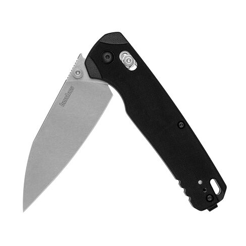 Kershaw Bel Air XL Manual Folding Pocket Knife, 3.4 inch MagnaCut Steel Blade, Black G10 Handle, Pocketclip, Made in the USA in Kuwait