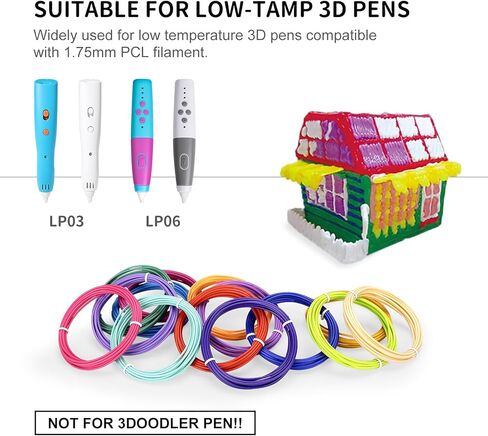 Kretrum 30 لونًا من خيوط القلم ثلاثية الأبعاد 1.75 مم عبوات خيوط PCL لقلم MYNT3D Junior2 ثلاثي الأبعاد لا يناسب قلم بدء 3Doodler لكل لون 10 أقدام إجمالي 300 قدم in Kuwait