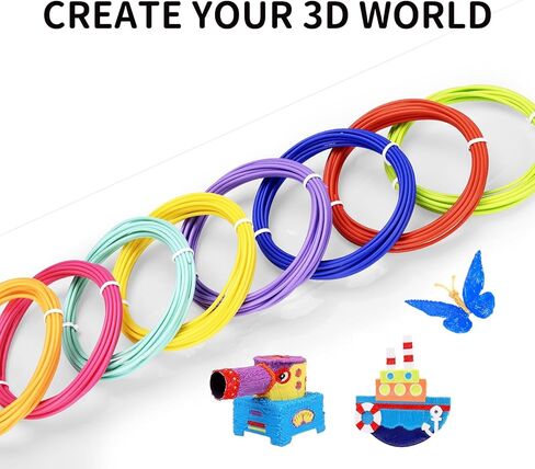 Kretrum 30 لونًا من خيوط القلم ثلاثية الأبعاد 1.75 مم عبوات خيوط PCL لقلم MYNT3D Junior2 ثلاثي الأبعاد لا يناسب قلم بدء 3Doodler لكل لون 10 أقدام إجمالي 300 قدم in Kuwait