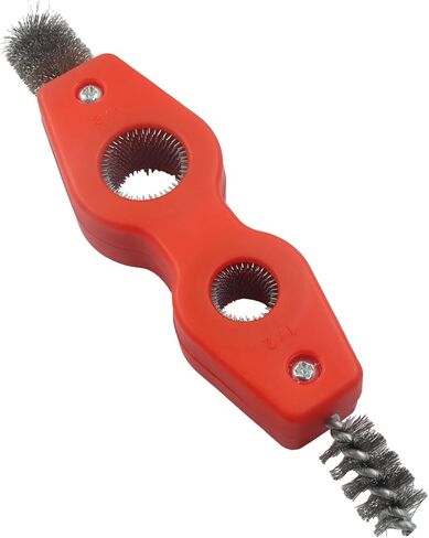 1 PCS 4 in 1, 1/2 in and 3/4 in Copper Tubing Brush, Stainless Steel Coppers Tubing Wire Brush Cleaning Inside and Outside Thread, Anti-Corrosion Battery Terminals (Red) in Saudi Arabia