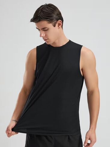Men's Ice Silk Sleeveless Workout Shirts, Quick Dry Cooling Mesh Muscle Tees, Lightweight Breathable Athletic Tank Tops in Saudi Arabia