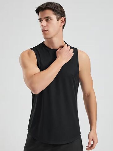Men's Ice Silk Sleeveless Workout Shirts, Quick Dry Cooling Mesh Muscle Tees, Lightweight Breathable Athletic Tank Tops in Saudi Arabia