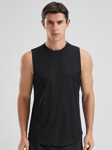 Men's Ice Silk Sleeveless Workout Shirts, Quick Dry Cooling Mesh Muscle Tees, Lightweight Breathable Athletic Tank Tops in Saudi Arabia